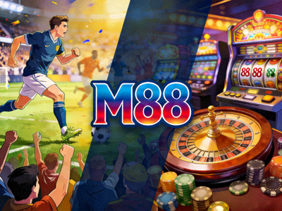 Ilustrasi taruhan olahraga dan kasino online M88